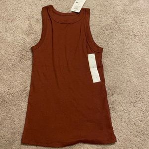 NWT rust brown red high neck tank a new day